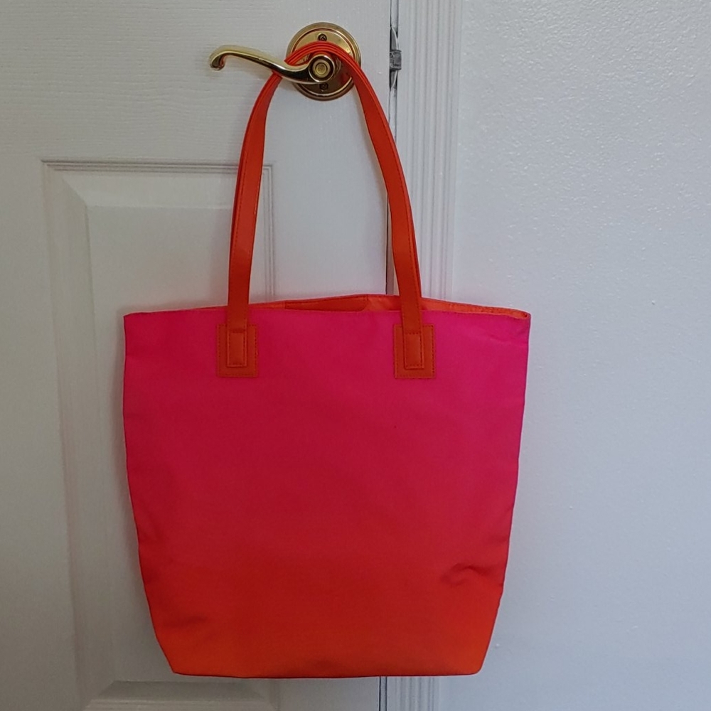 NEON PINK AND ORANGE TOTE